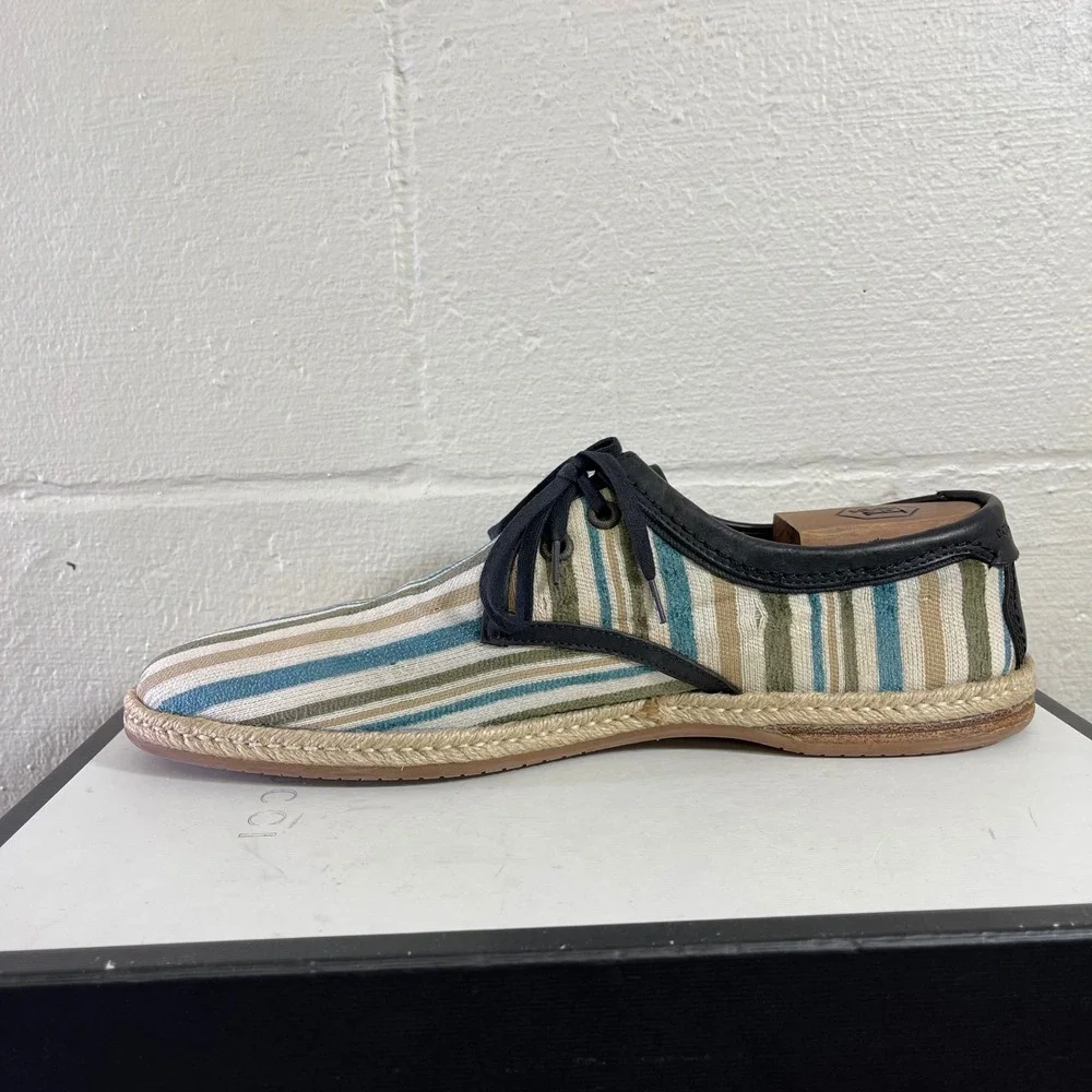 Dolce & Gabbana Striped Canvas Espadrille Multi Color Sneaker Men's Size 10